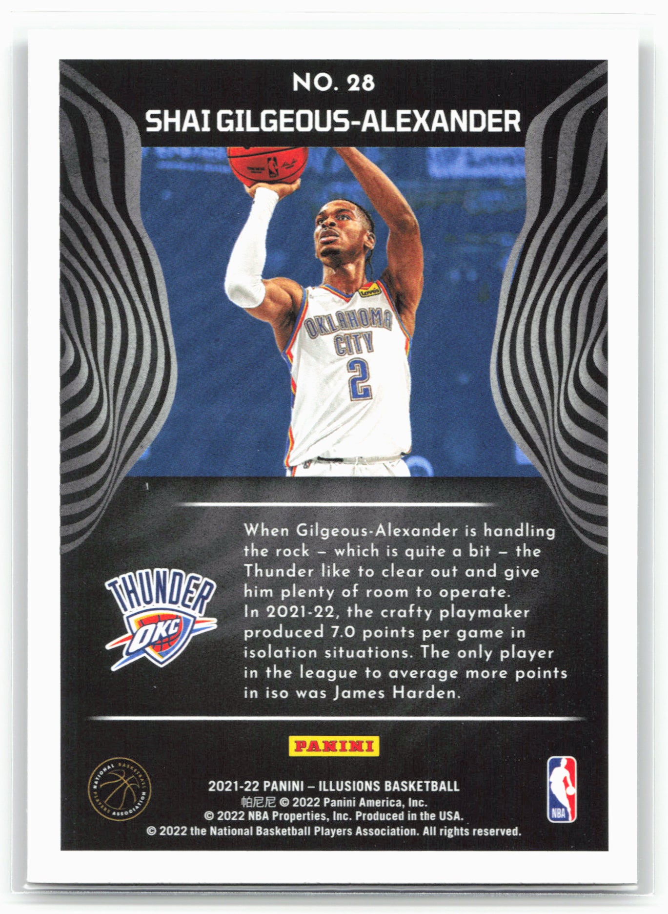 2021-22 Panini Illusions #28 Shai Gilgeous-Alexander