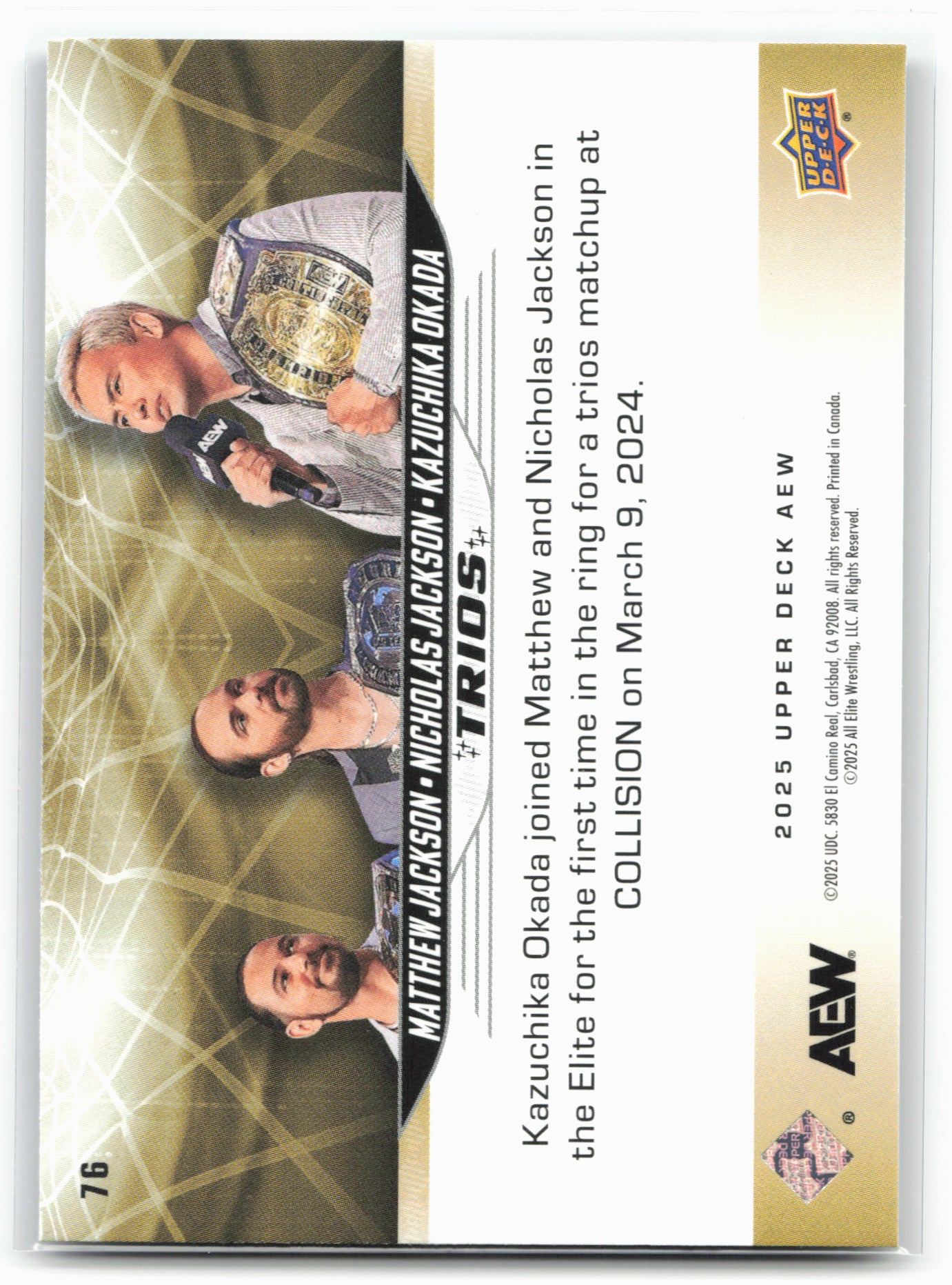 2025 Upper Deck AEW #76 Kazuchika Okada / Matthew Jackson / Nicholas Jackson