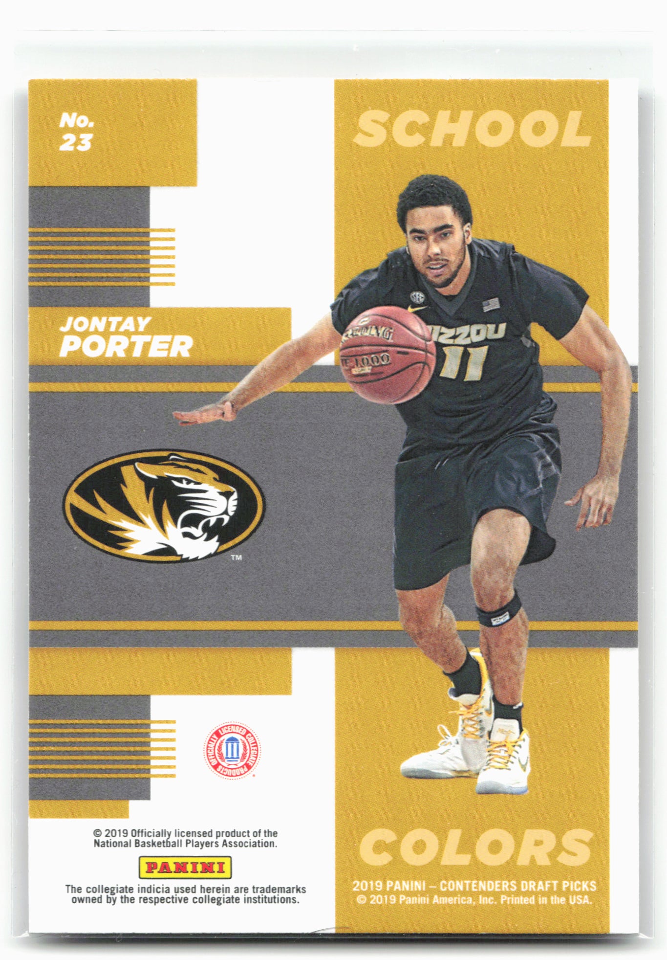 2019 Panini Contenders Draft Picks #23 Jontay Porter School Colors