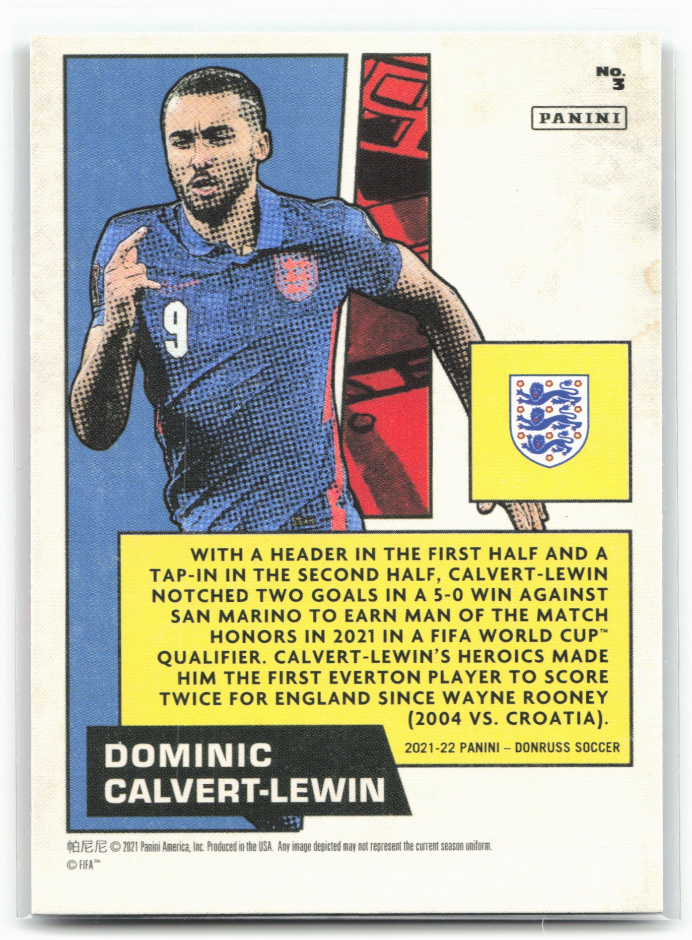 2021-22 Donruss #3 Dominic Calvert-Lewin Net Marvels Press Proof