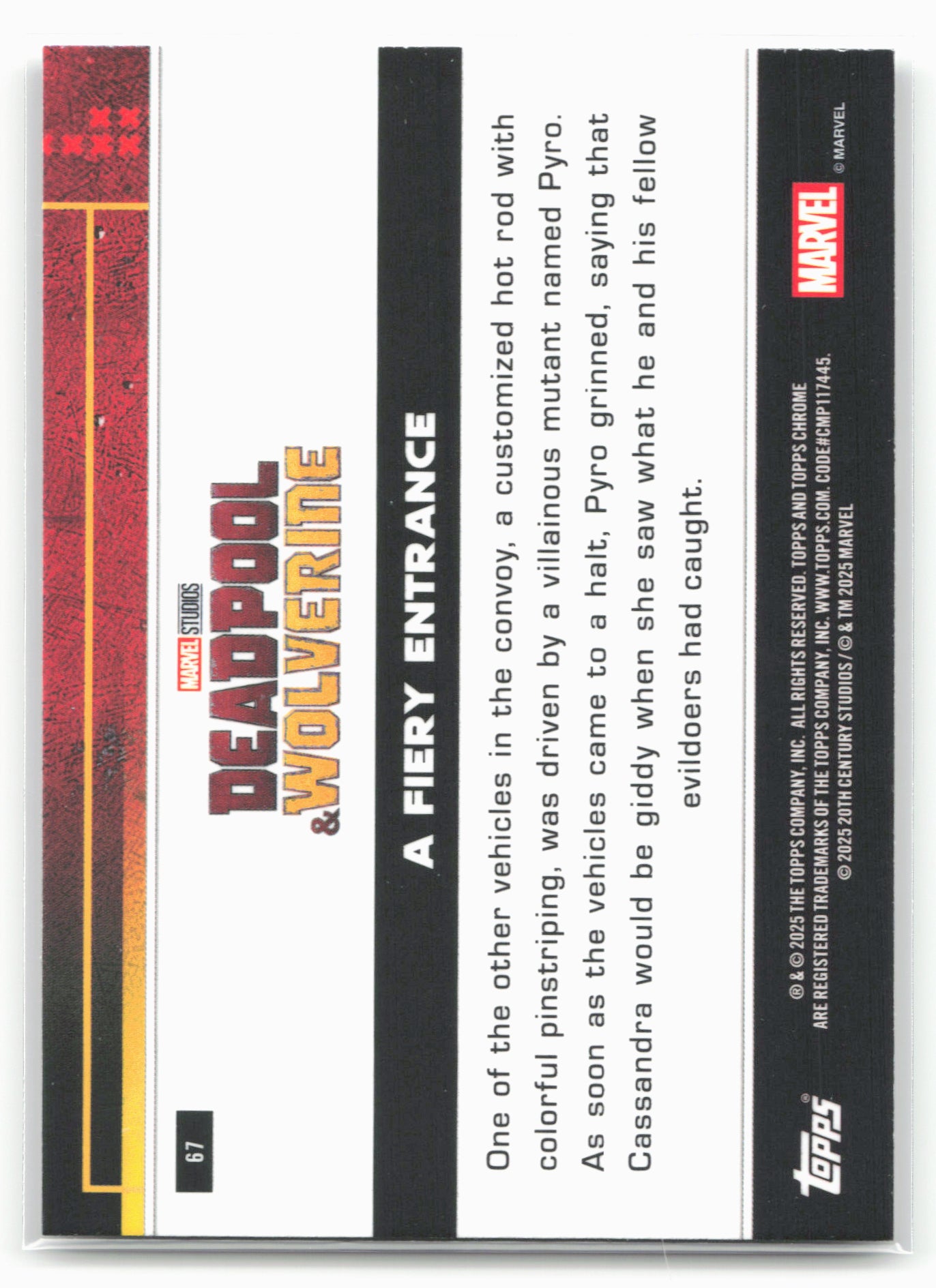 2025 Topps Chrome Marvel Deadpool #67 A Fiery Entrance Mini-Diamonds Refractor