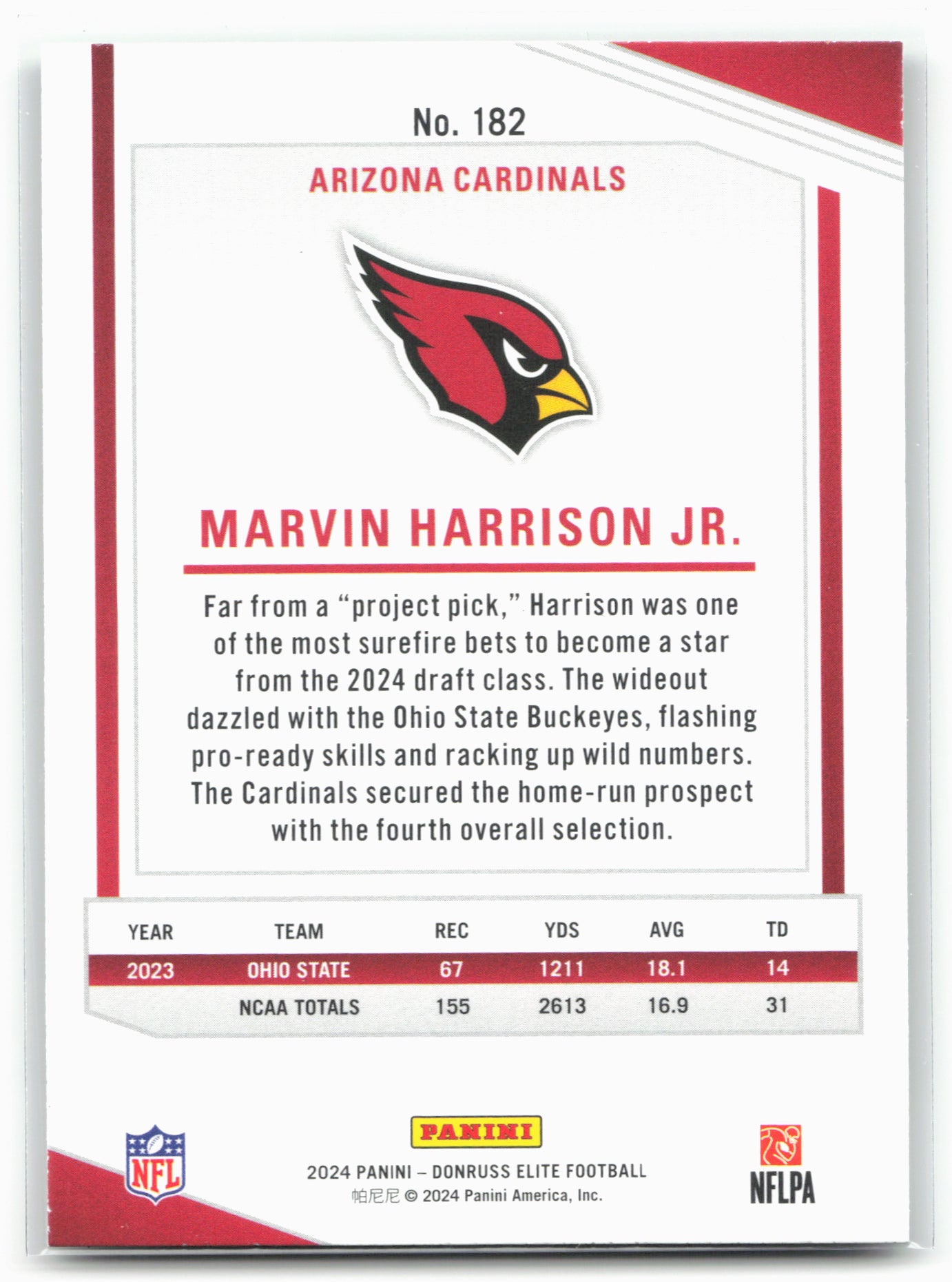 2024 Donruss Elite #182 Marvin Harrison Jr. Green Disco 28552