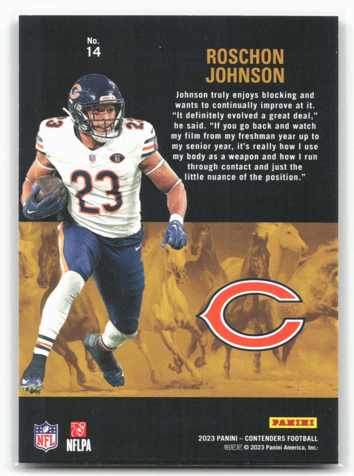 2023 Panini Contenders #14 Roschon Johnson Rookie Stallions 28589