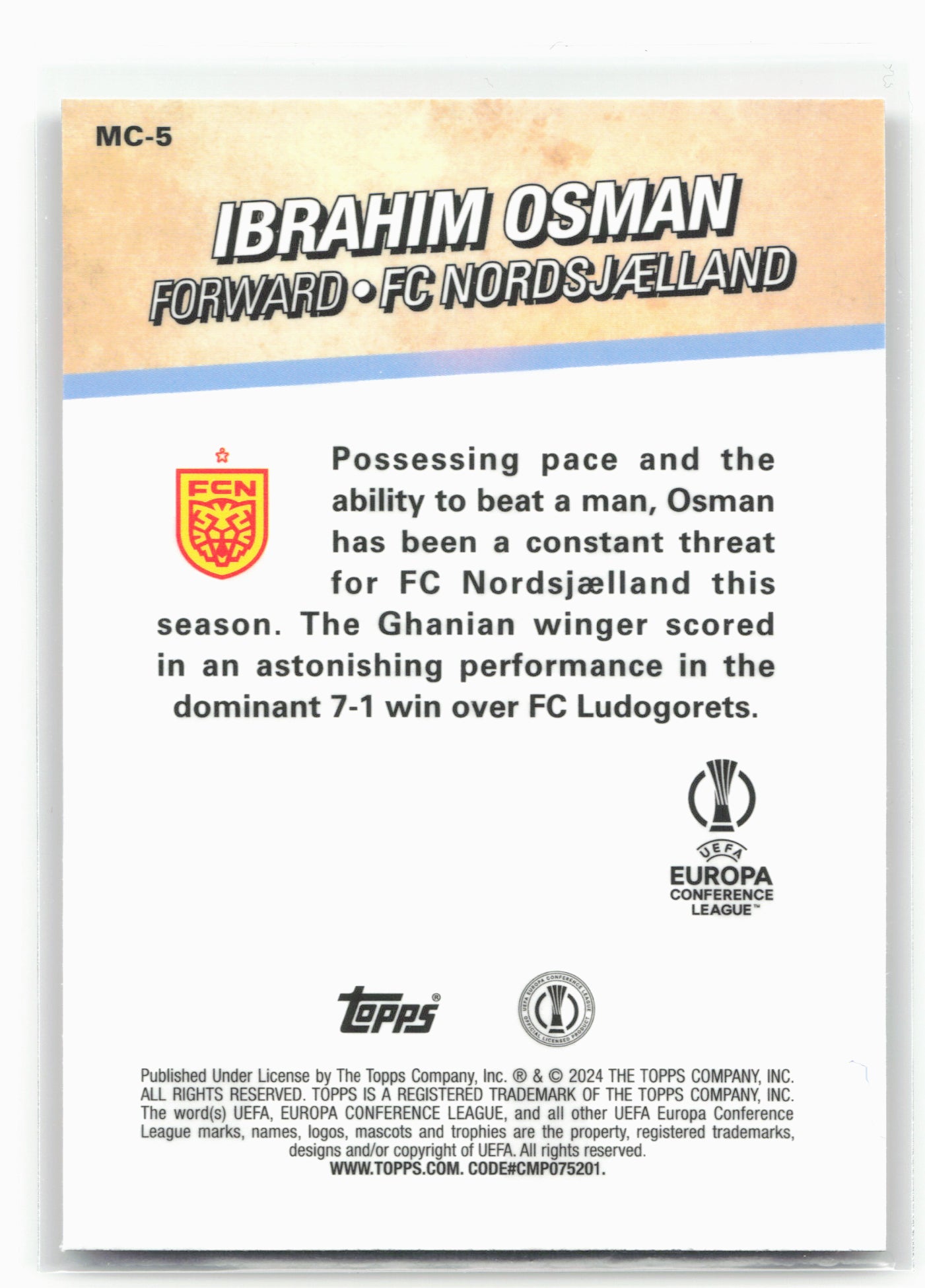 2023-24 Merlin UEFA Club Competitions #MC-5 Ibrahim Osman Merlin's Chosen One