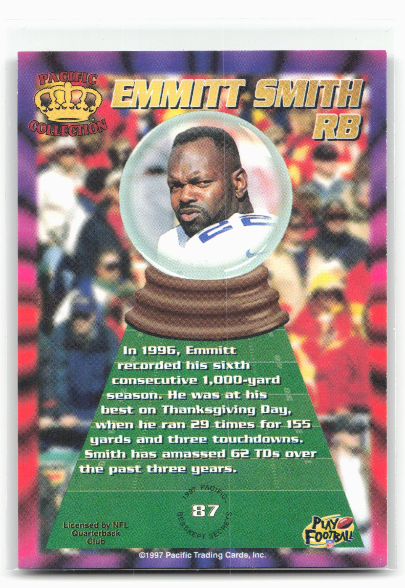 1997 Pacific Dynagon Prism #87 Emmitt Smith Best Kept Secrets 28990
