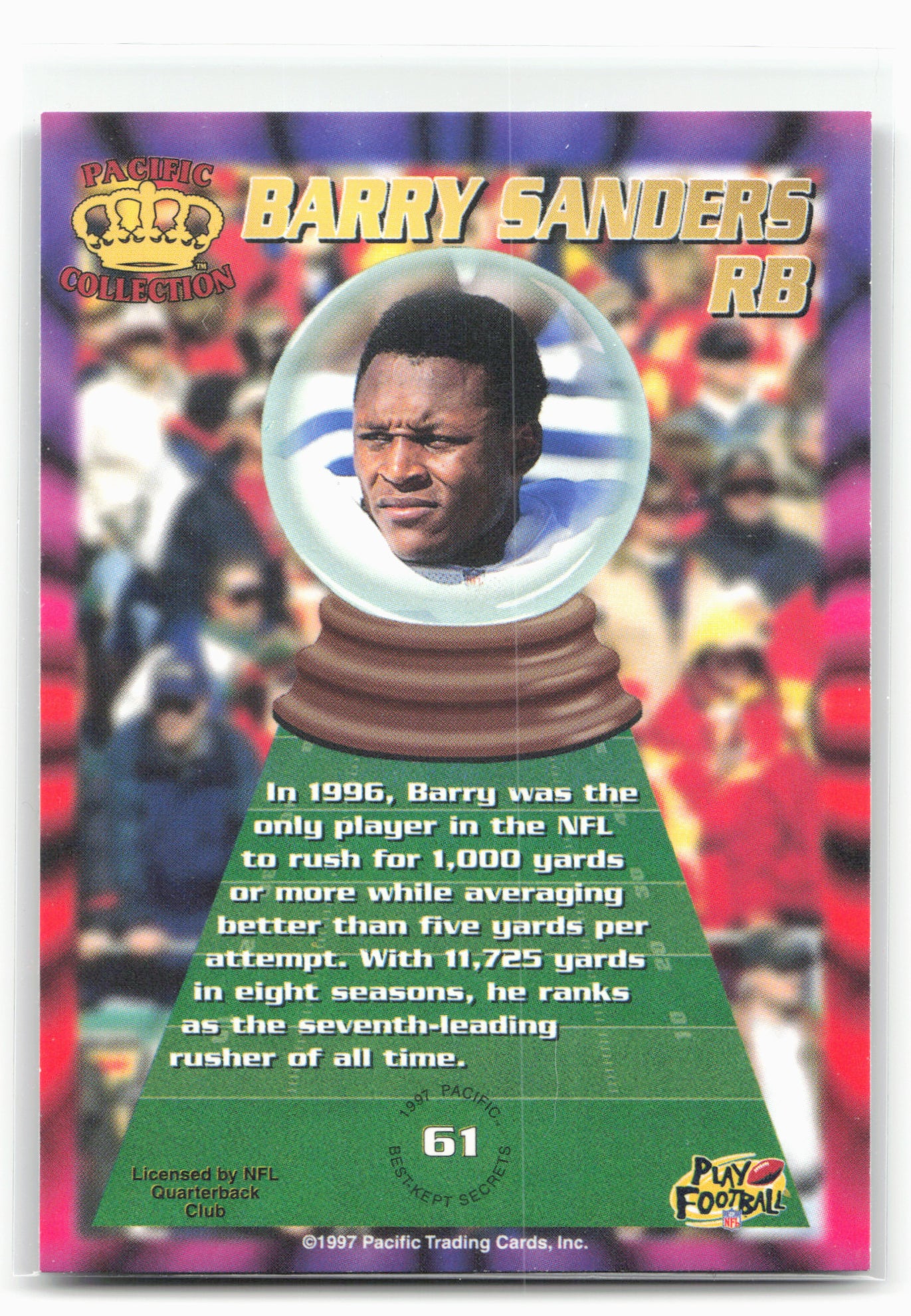 1997 Pacific Dynagon Prism #61 Barry Sanders Best Kept Secrets 28991