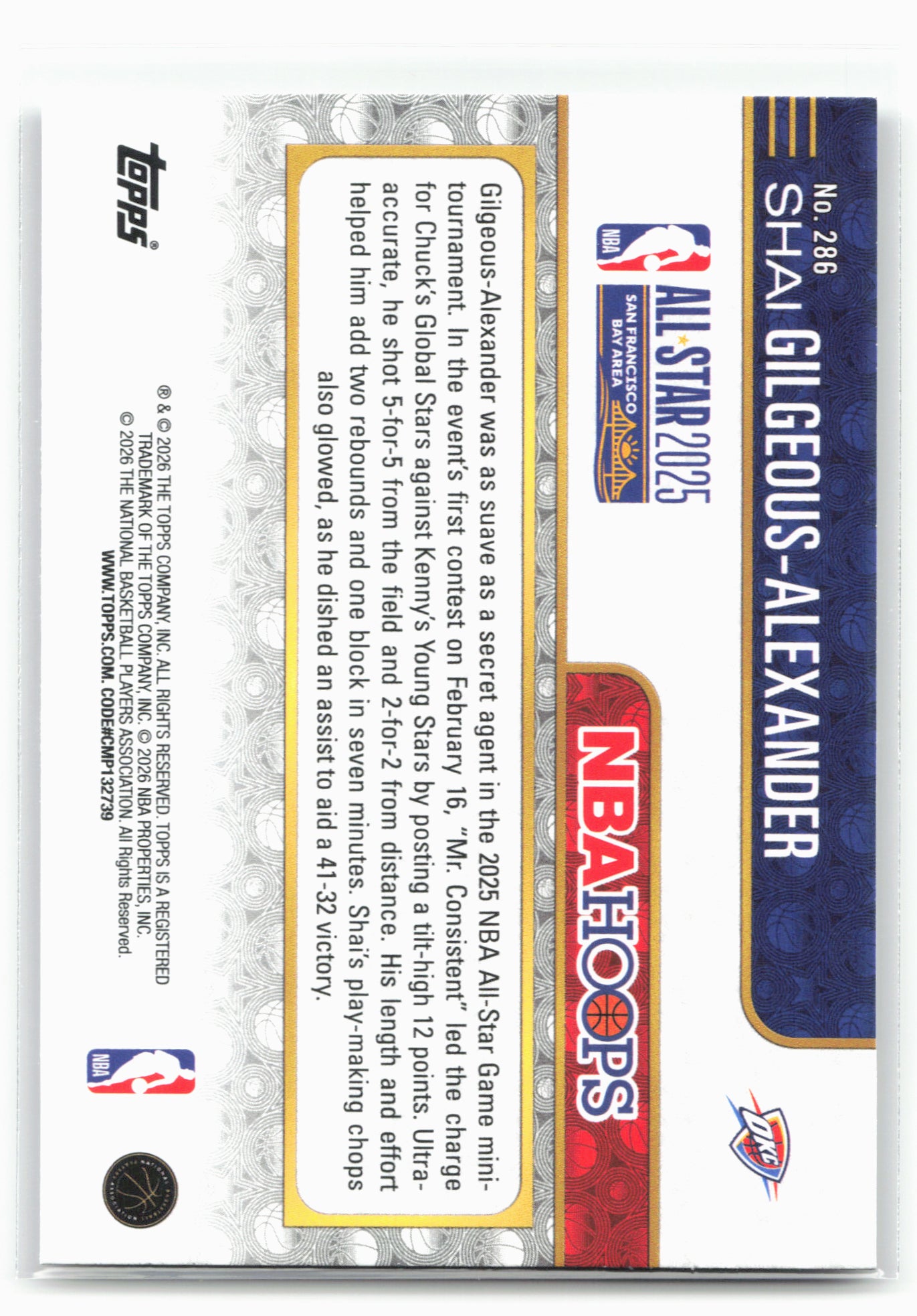 2025-26 Hoops #286 Shai Gilgeous-Alexander 29455