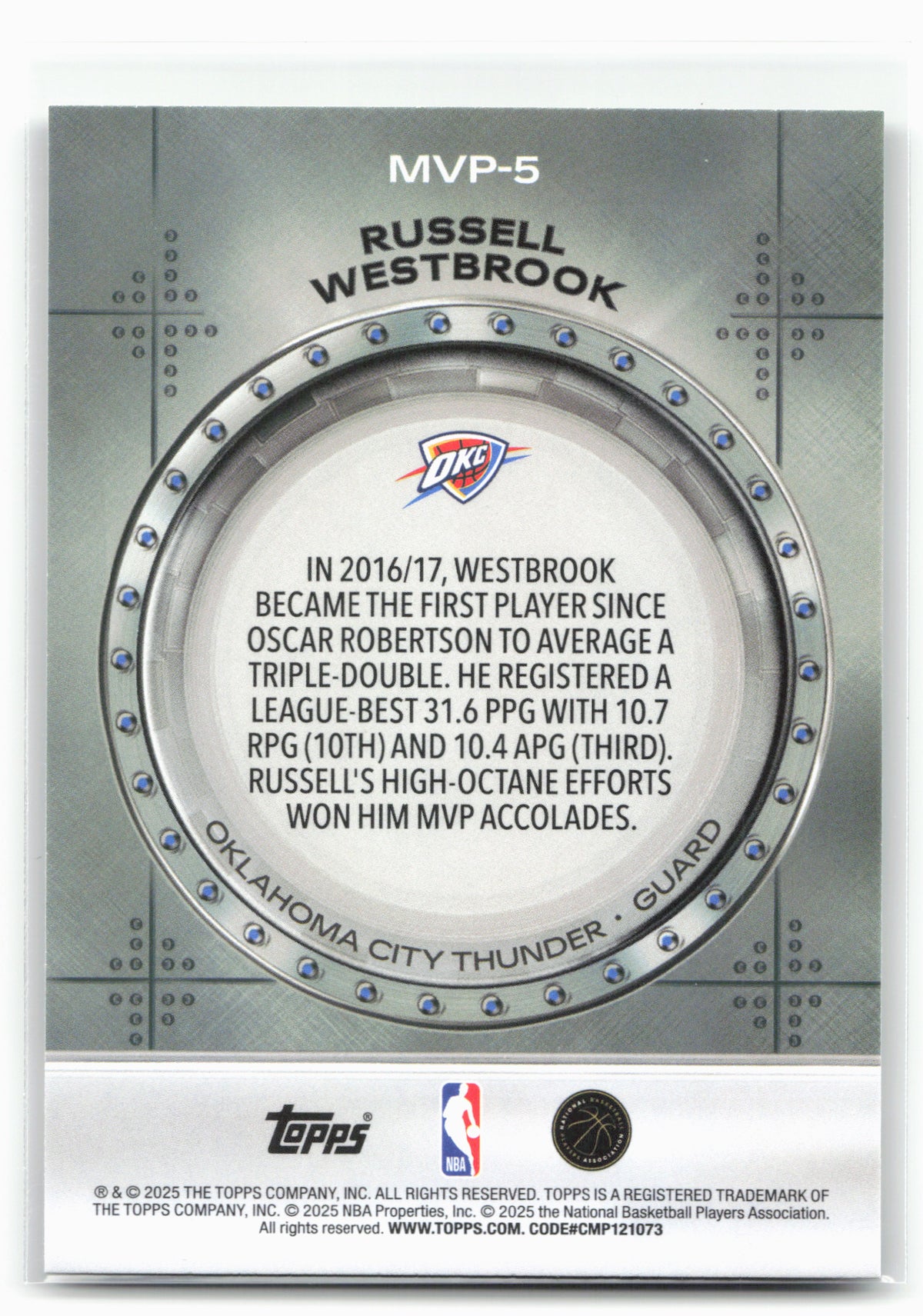 2025-26 Topps #MVP-5 Russell Westbrook MVP Vault 30294