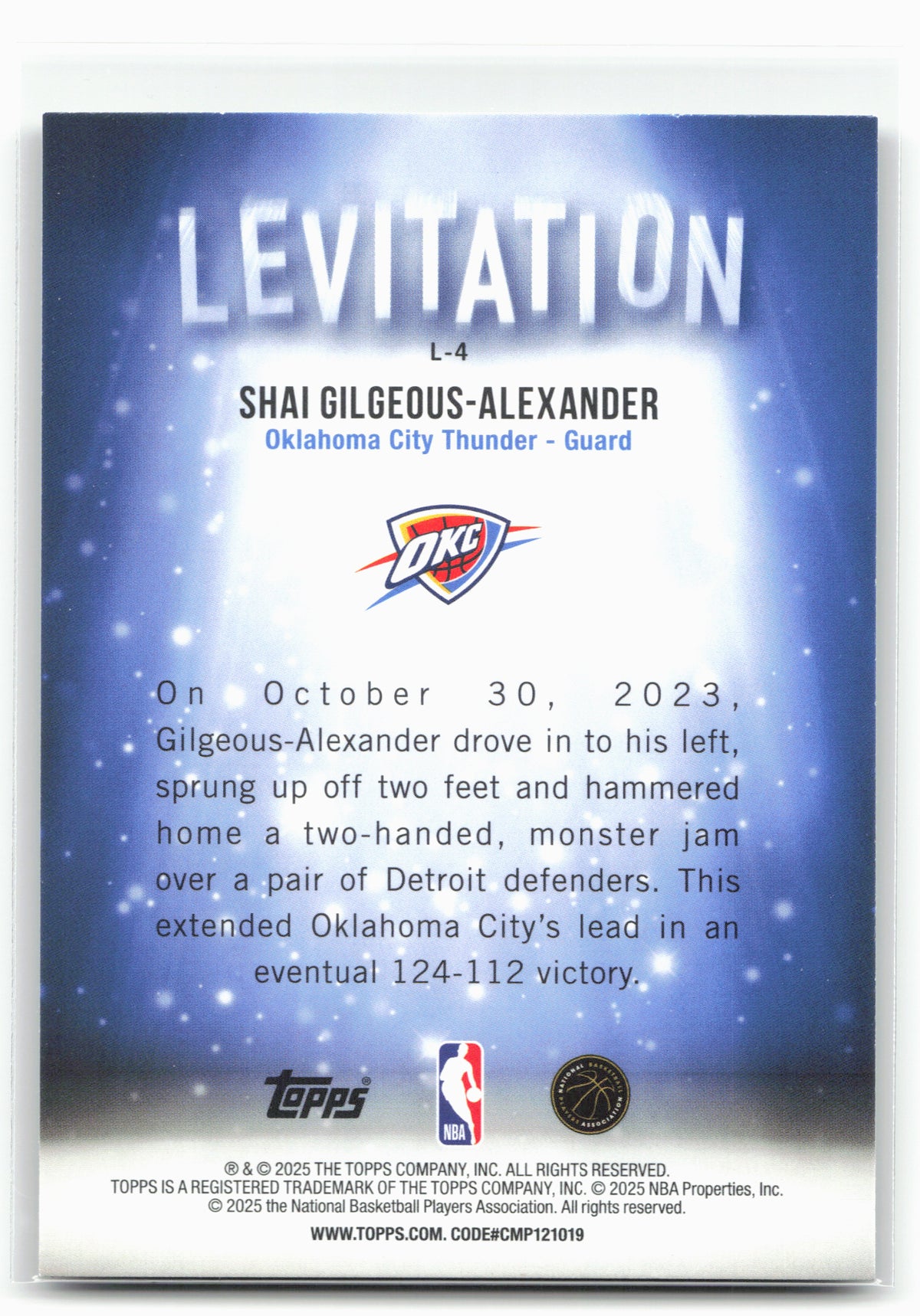 2025-26 Topps #L-4 Shai Gilgeous-Alexander Levitation 30299