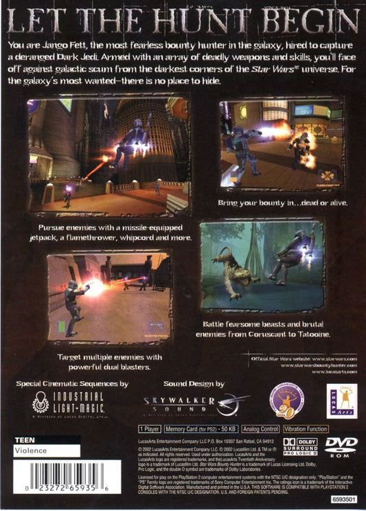 Star Wars: Bounty Hunter | PlayStation 2 | back cover | Data by MobyGames.com