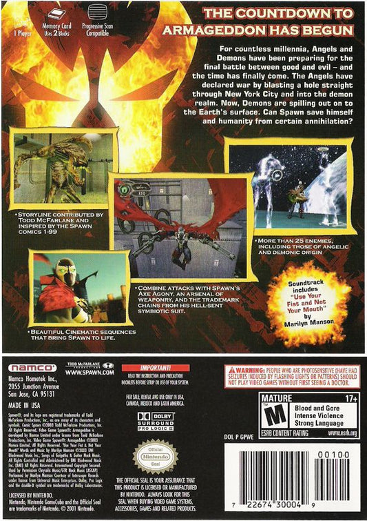 Spawn: Armageddon | GameCube | back cover | Data by MobyGames.com