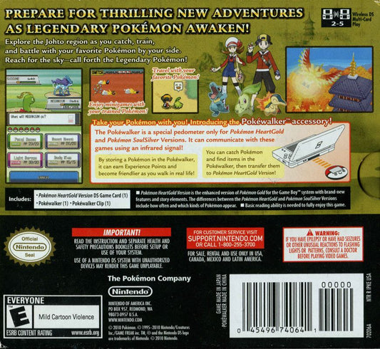 Pokémon HeartGold Version | Nintendo DS | back cover | Data by MobyGames.com