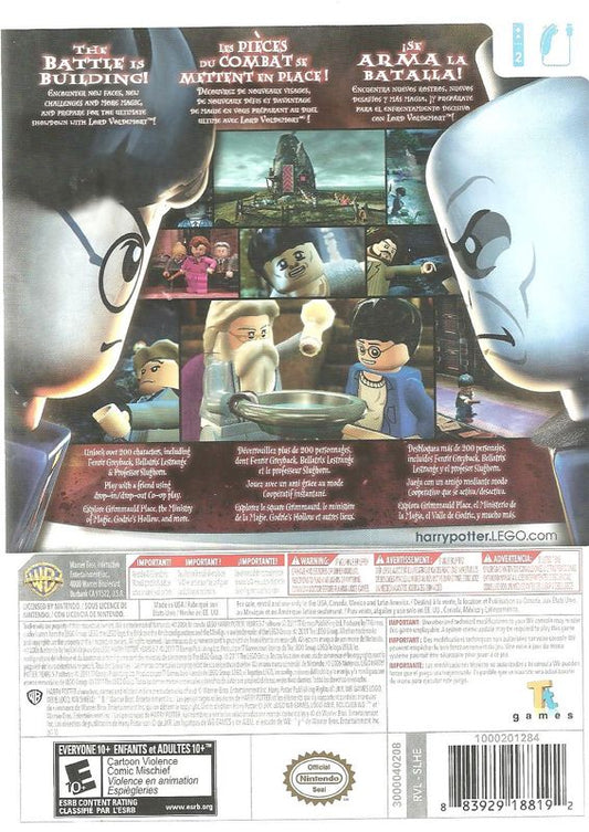 LEGO Harry Potter: Years 5-7 | Wii | back cover | Data by MobyGames.com
