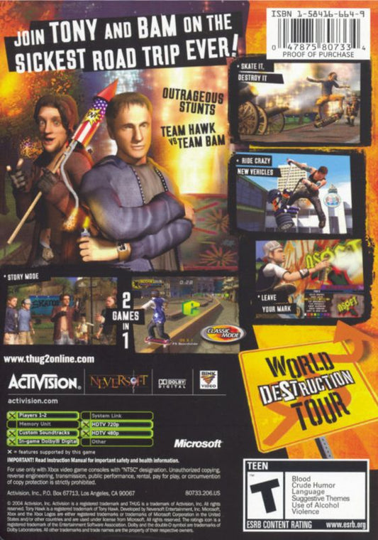 Tony Hawk's Underground 2 | Xbox | back cover | Data by MobyGames.com