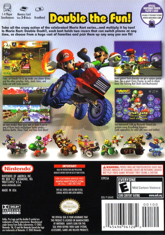 Mario Kart: Double Dash!! | GameCube | back cover | Data by MobyGames.com