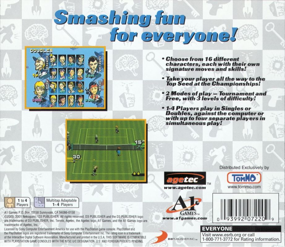 Tennis | PlayStation | back cover | moby-d956f7353548 | Data by MobyGames.com
