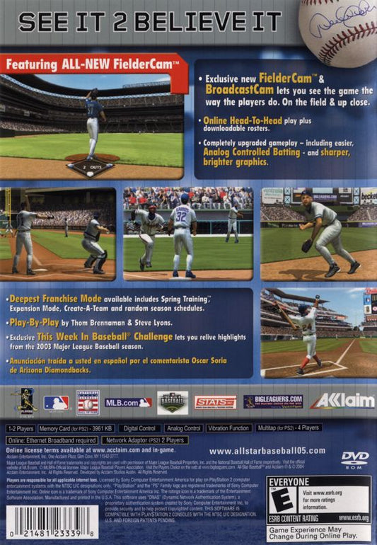 All-Star Baseball 2005 | PlayStation 2 | back cover | Data by MobyGames.com
