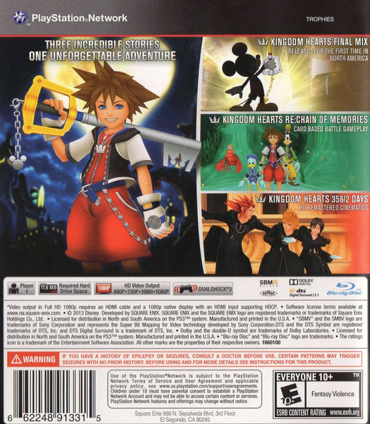 Kingdom Hearts HD I.5 ReMIX | PlayStation 3 | back cover | Data by MobyGames.com