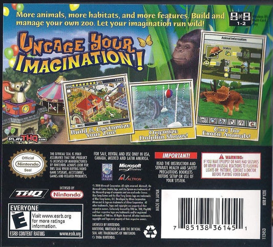 Zoo Tycoon 2 DS | Nintendo DS | back cover | Data by MobyGames.com