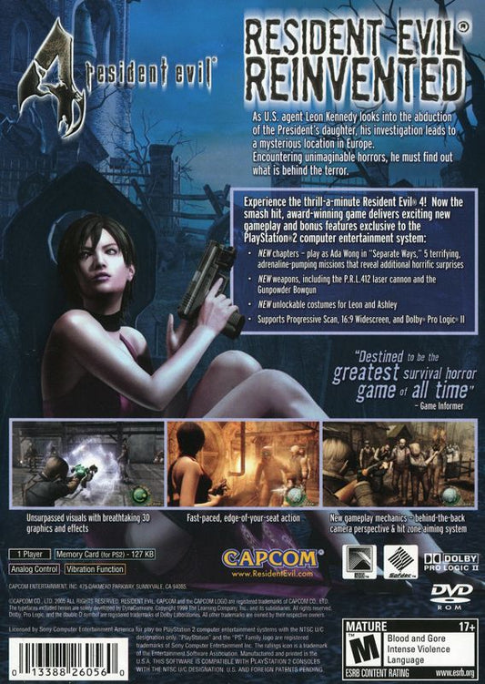 Resident Evil 4 | PlayStation 2 | back cover | Data by MobyGames.com