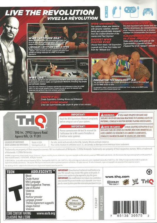 WWE '13 | Wii | back cover | Data by MobyGames.com