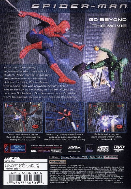 Spider-Man | PlayStation 2 | back cover | Data by MobyGames.com