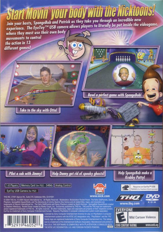 Nicktoons Movin' | PlayStation 2 | back cover | Data by MobyGames.com