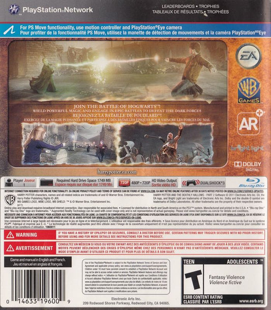 Harry Potter and the Deathly Hallows: Part 2 | PlayStation 3 | back cover | Data by MobyGames.com