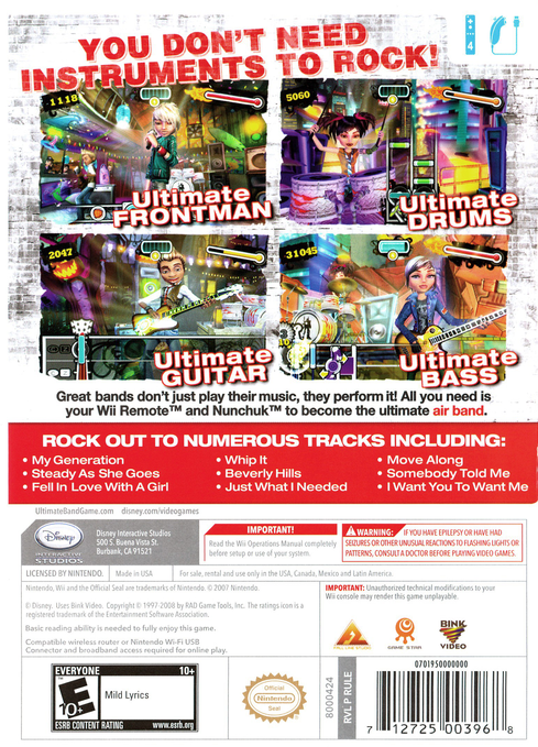 Ultimate Band | Wii | back cover 1