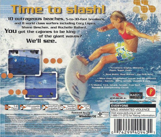 Championship Surfer | Dreamcast | back cover 1