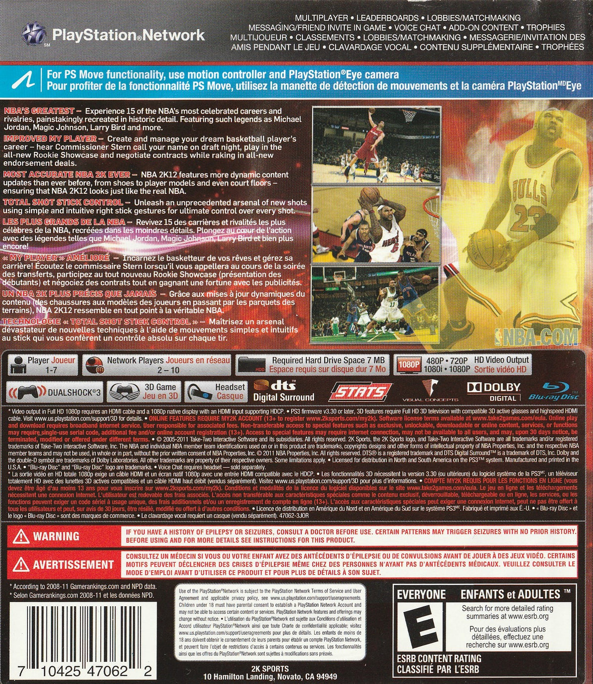 NBA 2K12 | PlayStation 3 | back cover 1 | Region: North America | Source: LaunchBox