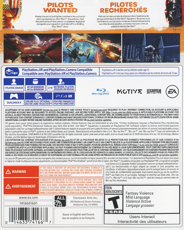 Star Wars: Squadrons | PlayStation 4 | back cover 1