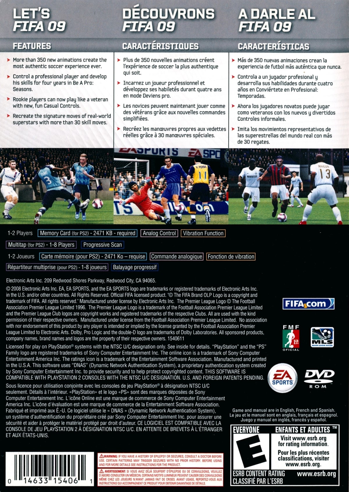 FIFA Soccer 09 | PlayStation 2 | back cover 1