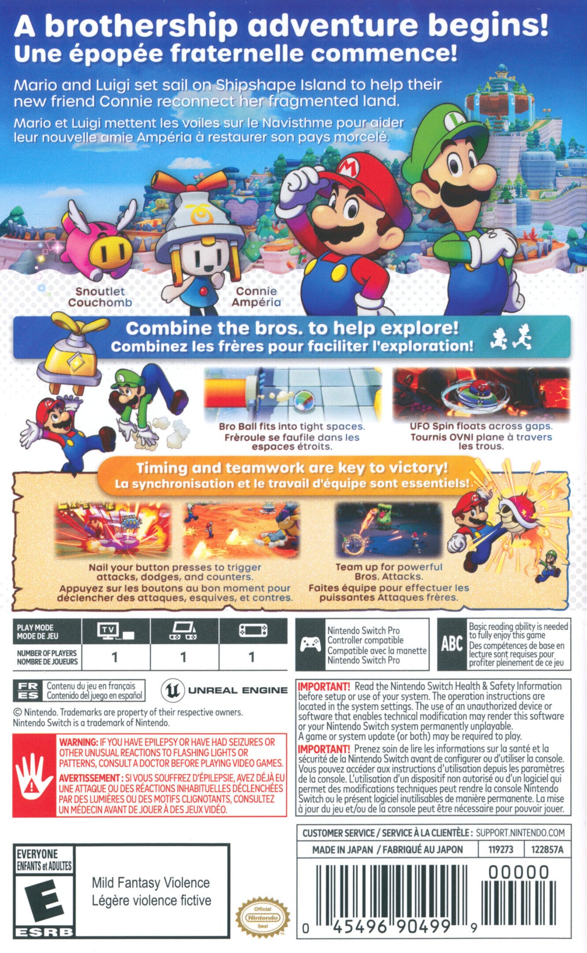 Mario & Luigi: Brothership | Nintendo Switch | back cover 1