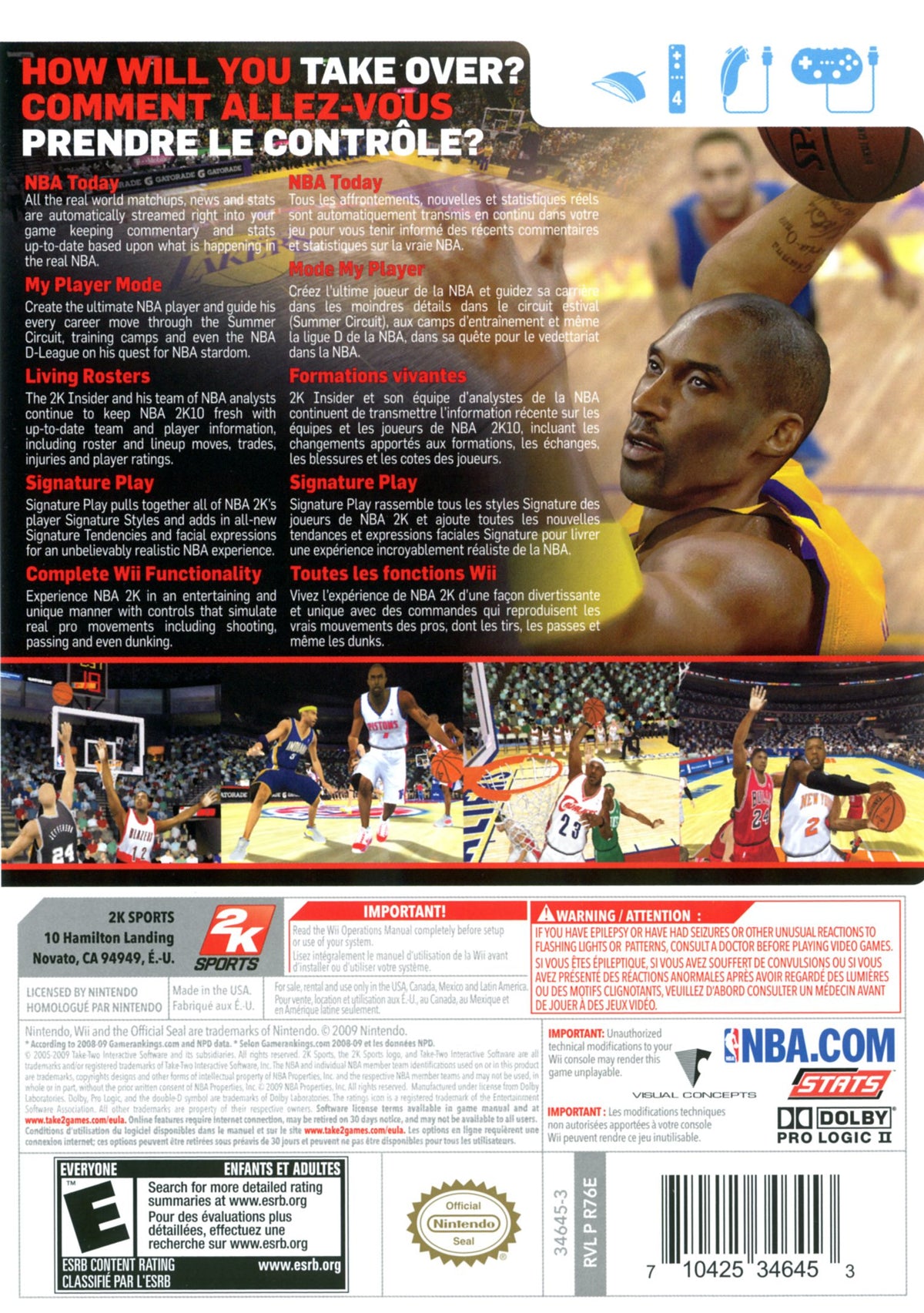 NBA 2K10 | Wii | back cover 1