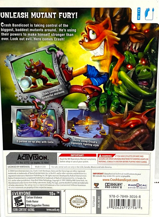 Crash: Mind over Mutant | Wii | back cover 1