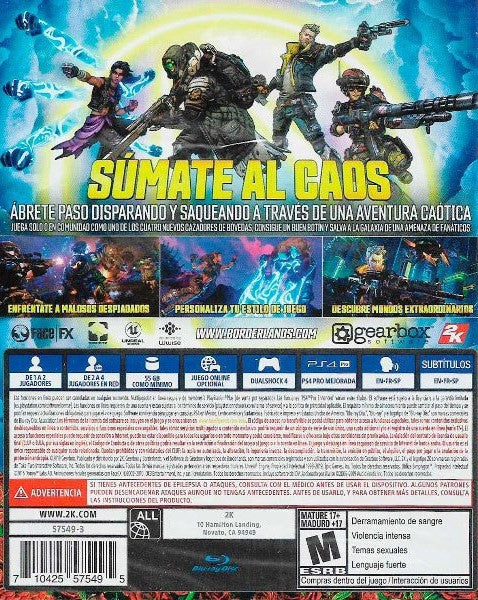 Borderlands 3 | PlayStation 4 | back cover 1 | Region: North America | Source: LaunchBox