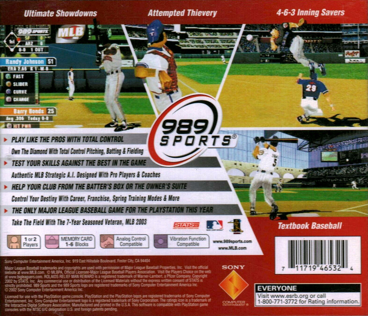 MLB 2003 | PlayStation | back cover 1