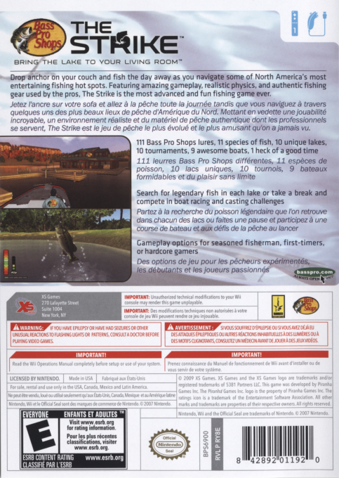 Bass Pro Shops: The Strike | Wii | back cover 1