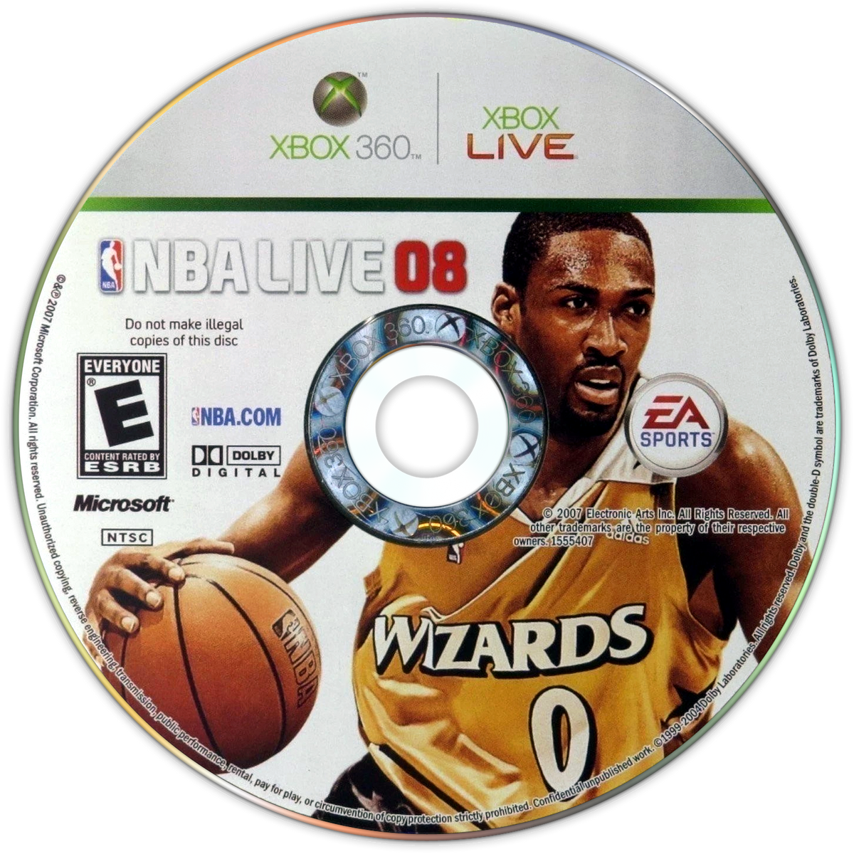 NBA Live 08 | Xbox 360 | game disc/cartridge 1 | Region: North America | Source: LaunchBox