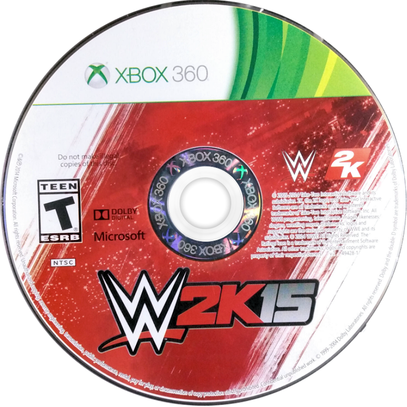 WWE 2K15 | Xbox 360 | game disc/cartridge 1 | Region: North America | Source: LaunchBox