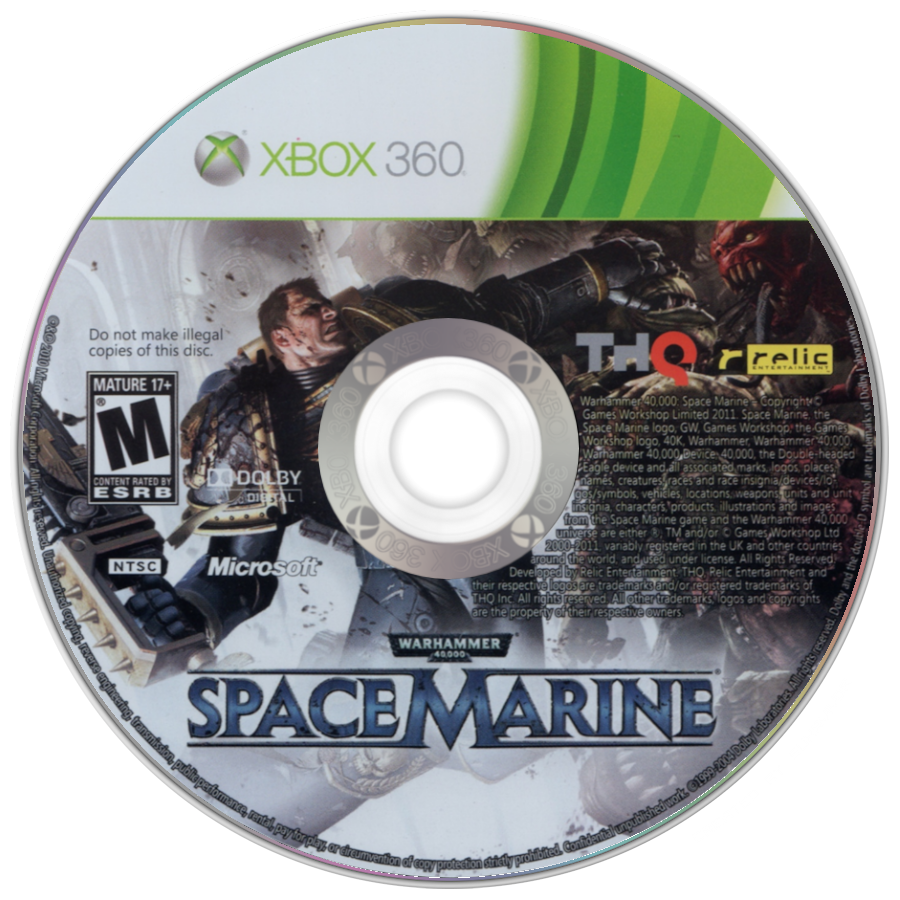 Warhammer 40,000: Space Marine | Xbox 360 | game disc/cartridge 1 | Region: North America | Source: LaunchBox