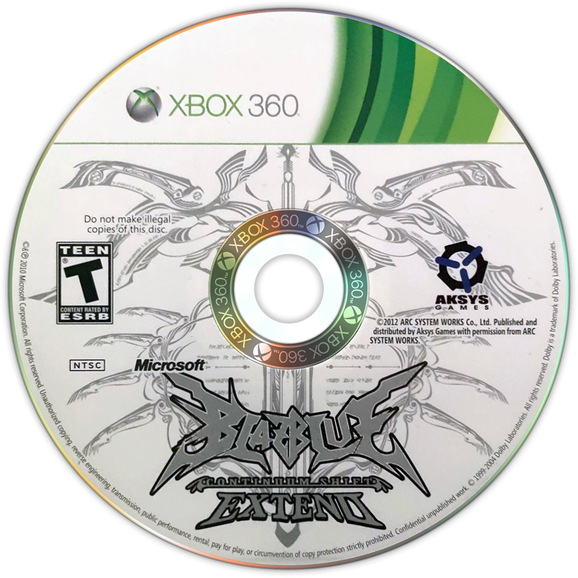 BlazBlue: Continuum Shift Extend | Xbox 360 | game disc/cartridge 1 | Region: North America | Source: LaunchBox