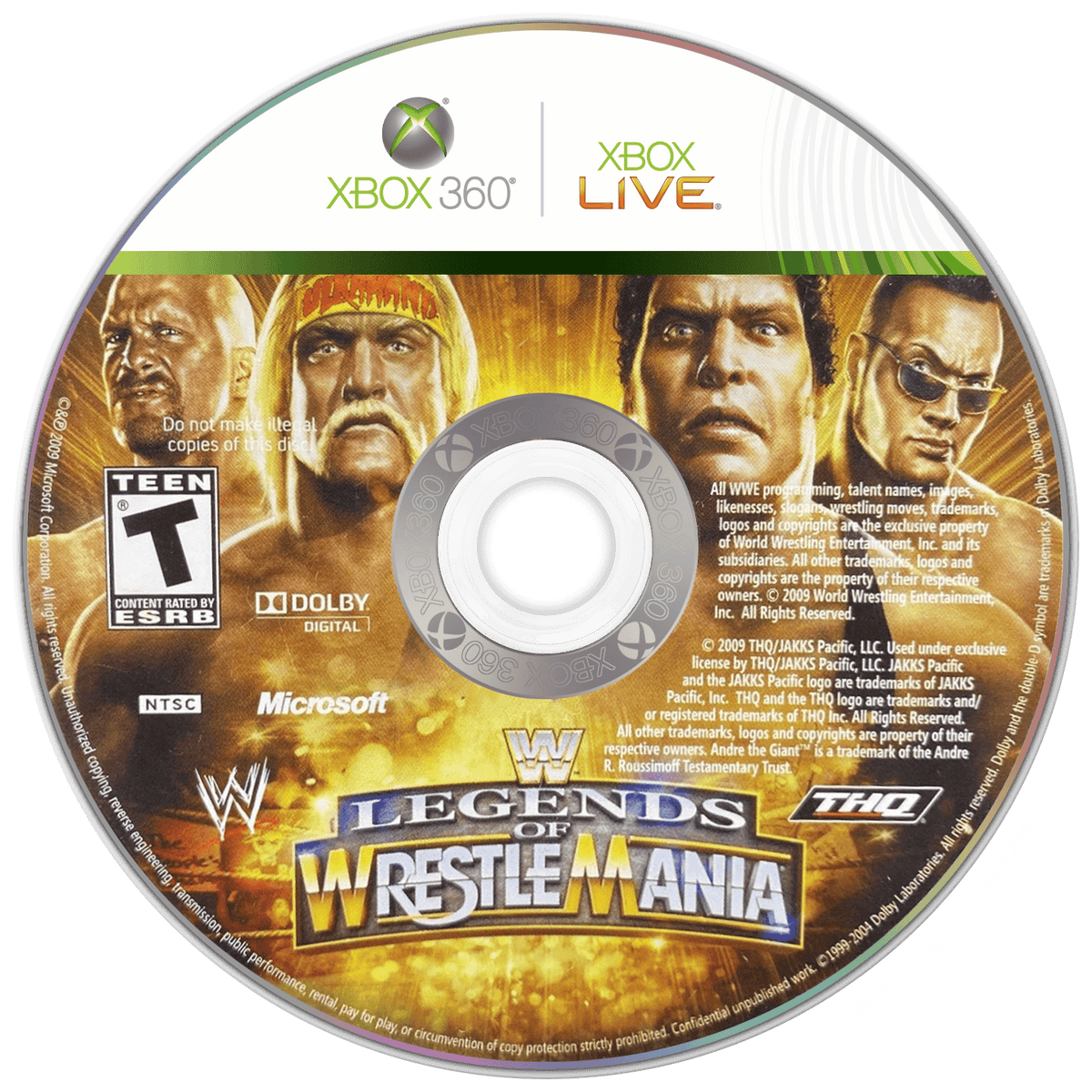 WWE Legends of WrestleMania | Xbox 360 | game disc/cartridge 1 | Region: North America | Source: LaunchBox