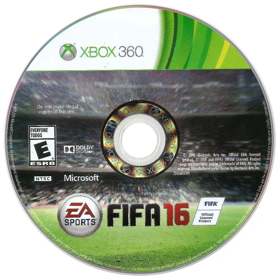 FIFA 16 | Xbox 360 | game disc/cartridge 1 | Region: North America | Source: LaunchBox