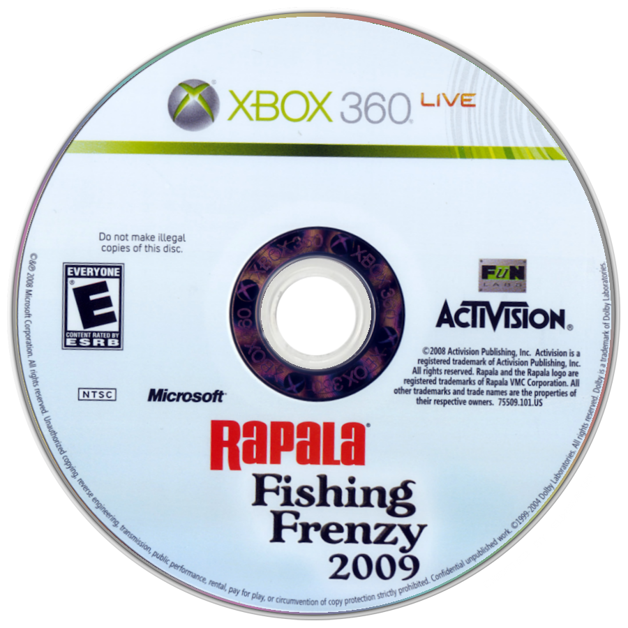 Rapala Fishing Frenzy 2009 | Xbox 360 | game disc/cartridge 1 | Region: North America | Source: LaunchBox