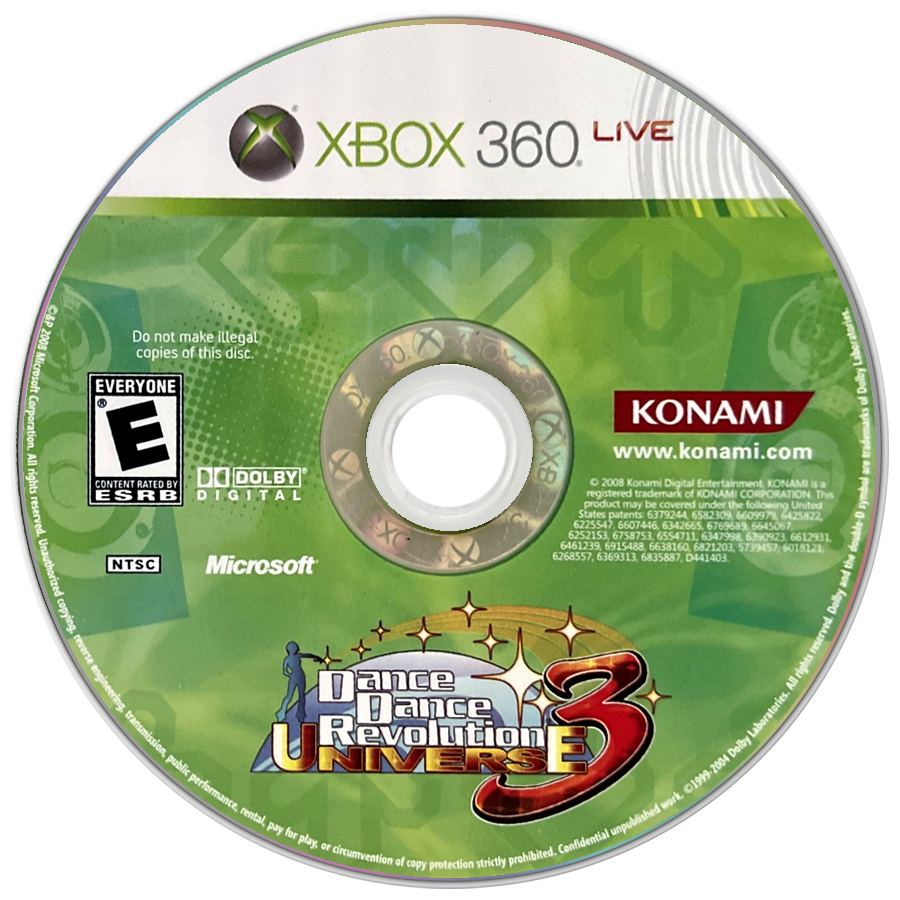 Dance Dance Revolution Universe 3 | Xbox 360 | game disc/cartridge 1 | Region: North America | Source: LaunchBox