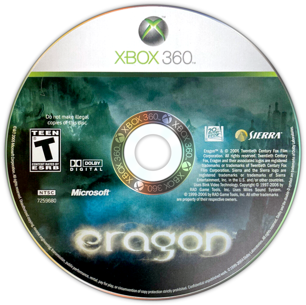 Eragon | Xbox 360 | game disc/cartridge 1 | Region: North America | Source: LaunchBox