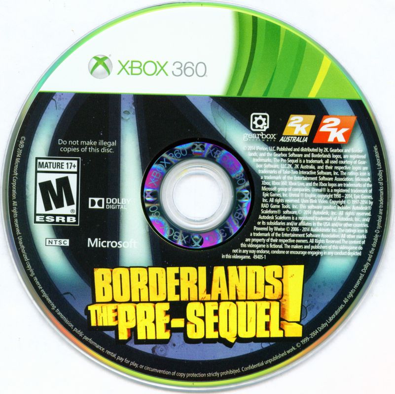 Borderlands: The Pre-Sequel! | Xbox 360 | physical media | region=North America | source-country=Canada,United States | zypher-v2 | moby-a8b753ca33eb | Data by MobyGames.com