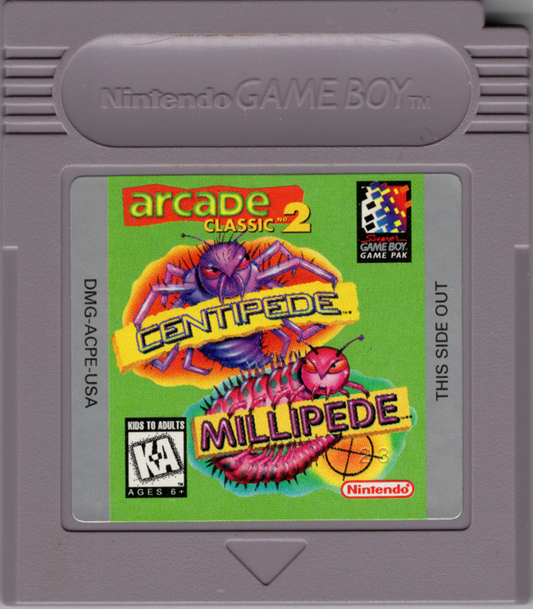 Arcade Classic 2: Centipede / Millipede | Game Boy | game disc 1 of 1 | Data by MobyGames.com